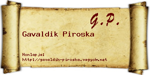 Gavaldik Piroska névjegykártya