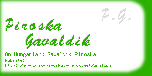 piroska gavaldik business card